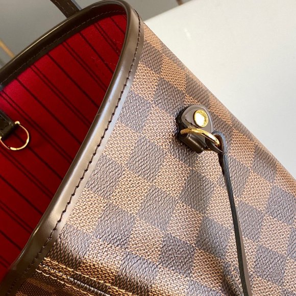 Louis Vuitton Monogram Neverfull MM Brown Red Bag - Picture 6 of 9